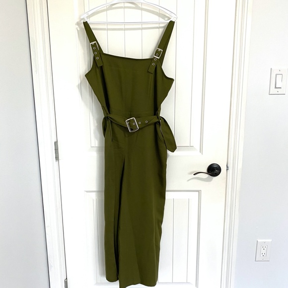 Army Green Wide Legged Jumpsuit - Picture 3 of 3